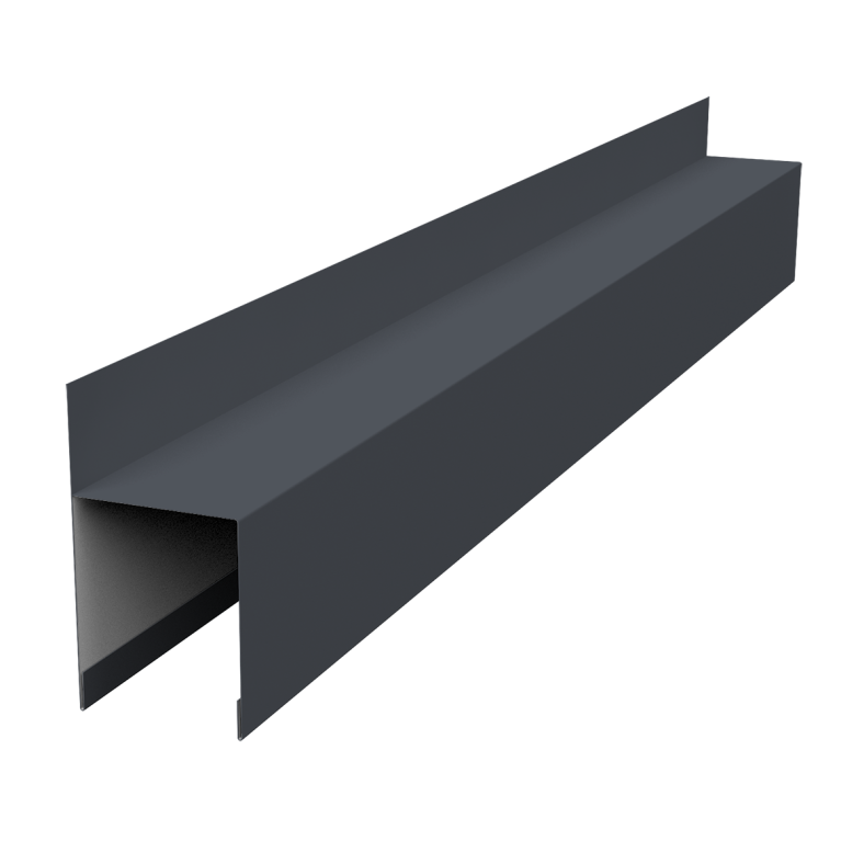 Планка опорная составная внешняя для забора жалюзи Palermo 0,5 PurPro RAL 7024 мокрый асфальт (3м)