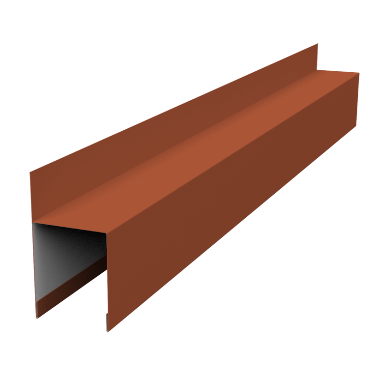 Планка опорная составная внешняя для забора жалюзи Palermo 0,5 Satin Matt TX RAL 8004 терракота (1,8м)