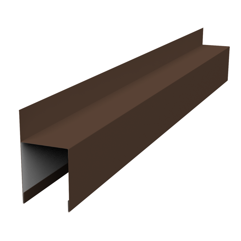 Планка опорная составная внешняя для забора жалюзи Palermo 0,5 Satin Matt TX RAL 8017 шоколад (2,5м)