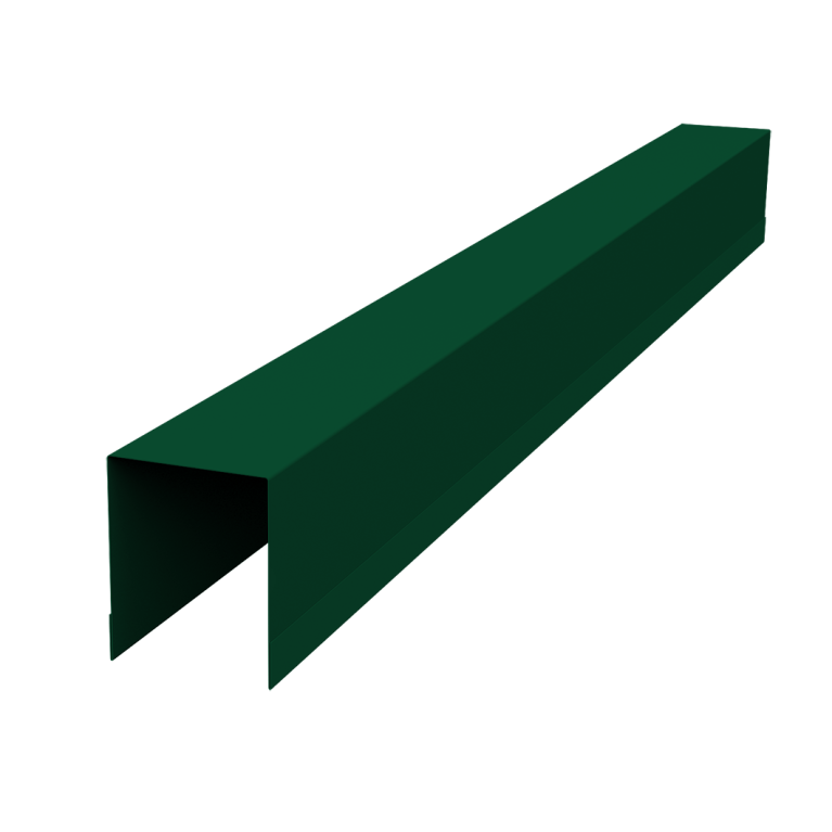 Планка опорная составная внутренняя для забора жалюзи Palermo 0,45 PE-Double RAL 6005 зеленый мох (1,8м)