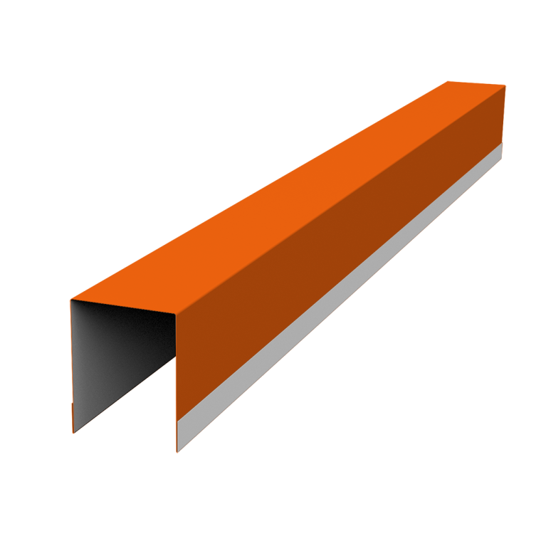 Планка опорная составная внутренняя для забора жалюзи Palermo 0,45 PE RAL 2004 оранжевый (3м)