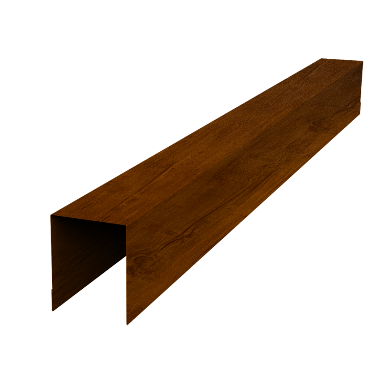 Планка опорная составная внутренняя для забора жалюзи Palermo 0,45 Print-double Premium Golden Wood Intense F (2,5м)