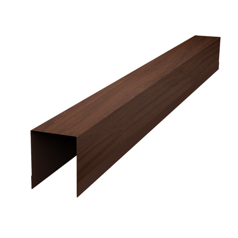 Планка опорная составная внутренняя для забора жалюзи Palermo 0,45 Print Elite Choco Wood TwinColor (2м)