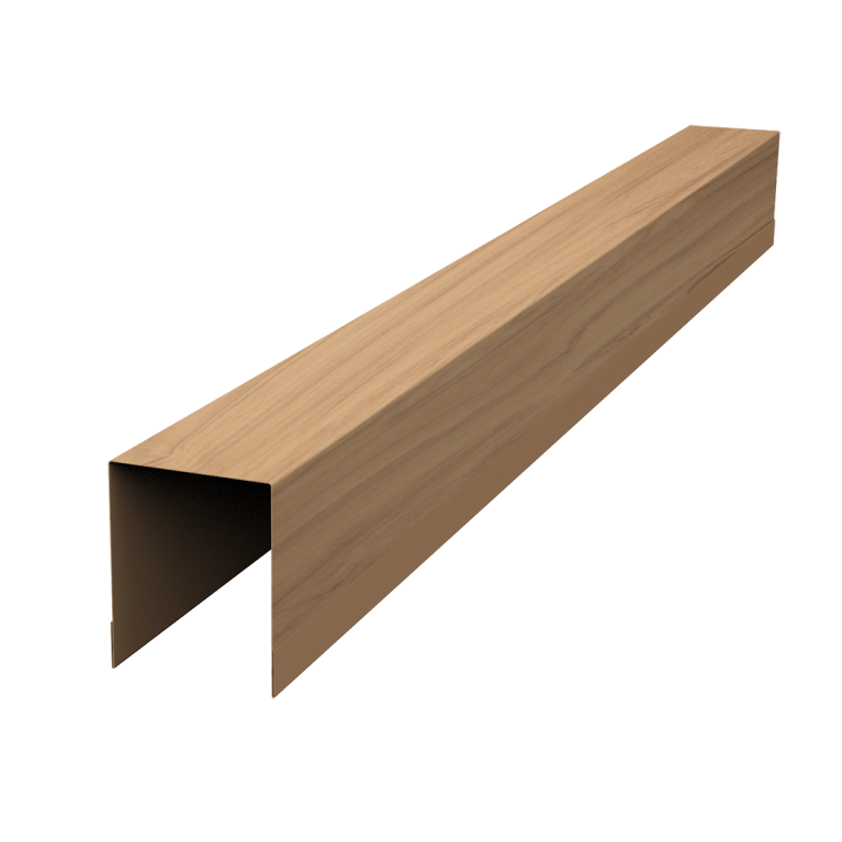 Планка опорная составная внутренняя для забора жалюзи Palermo 0,45 Print Elite Honey Wood TwinColor (3м)