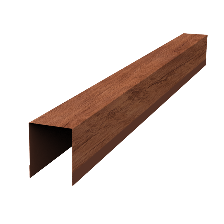 Планка опорная составная внутренняя для забора жалюзи Palermo 0,45 Print Premium Rowan Wood Intense FTC (2,5м)