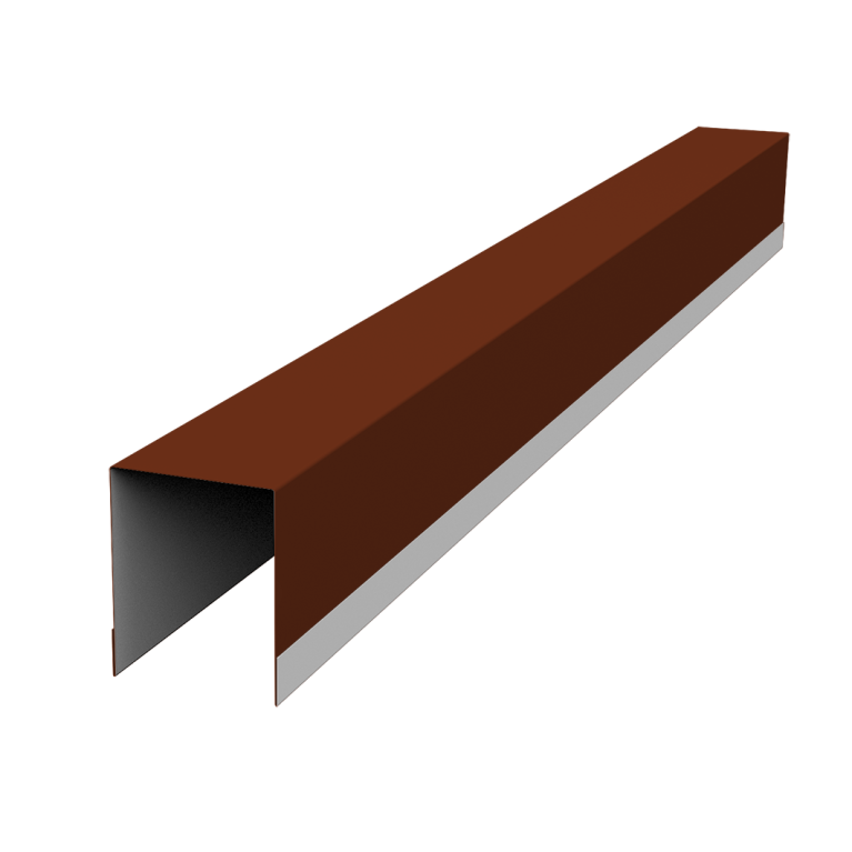 Планка опорная составная внутренняя для забора жалюзи Palermo 0,5 Satin RAL 3009 оксидно-красный (3м)