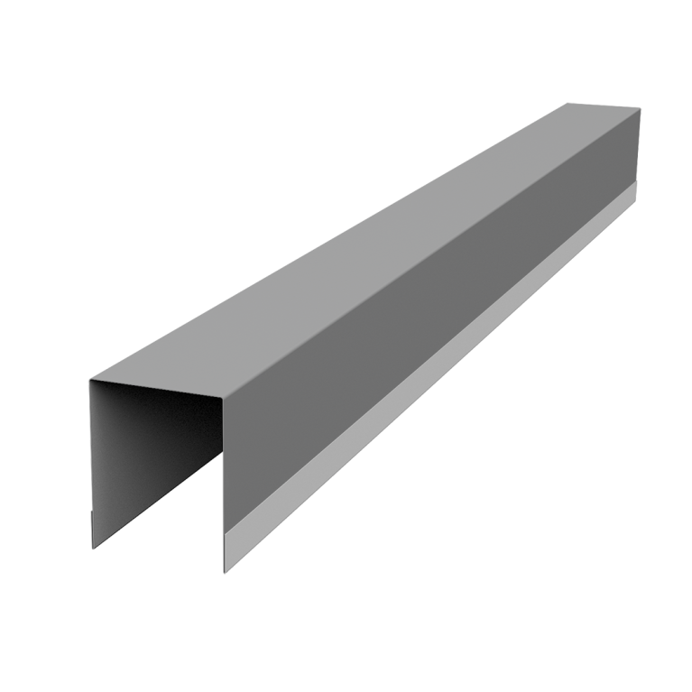 Планка опорная составная внутренняя для забора жалюзи Palermo 0,5 Satin RAL 9006 бело-алюминиевый (2м)