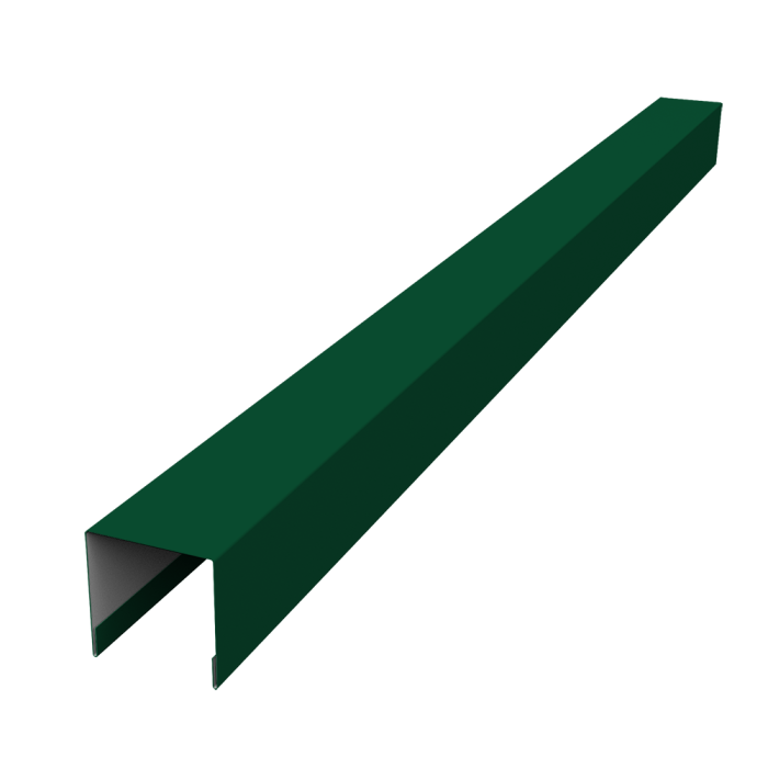 Планка вертикальная лицевая для забора жалюзи Palermo 0,45 Drap TX RAL 6005 зеленый мох (3м)