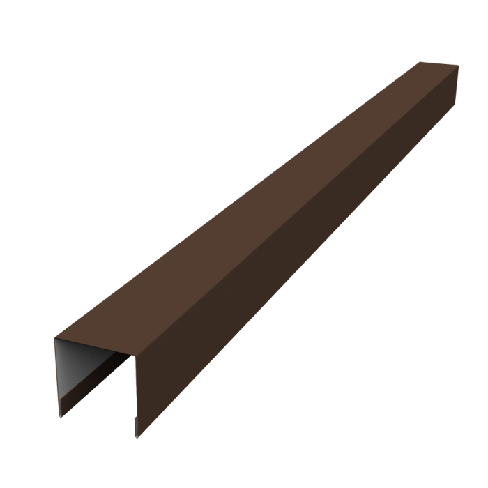 Планка вертикальная лицевая для забора жалюзи Palermo 0,45 Drap TX RAL 8017 шоколад (1,8м)