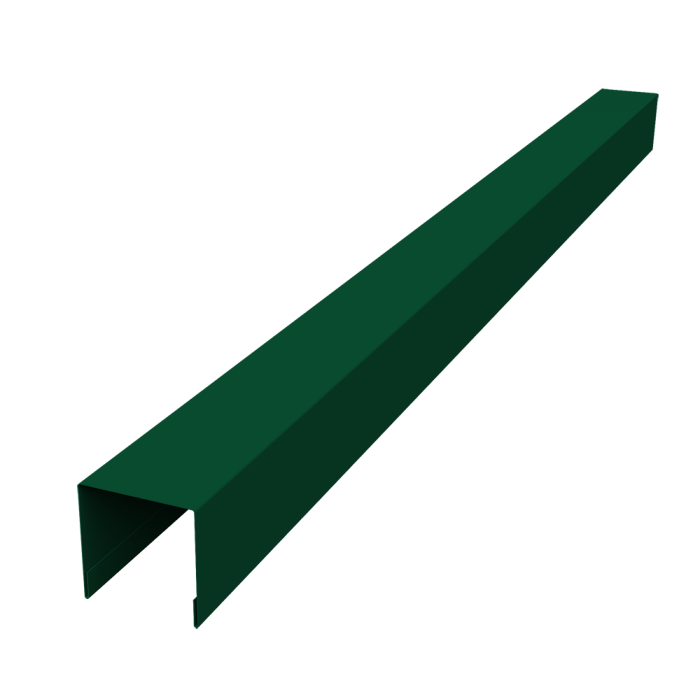 Планка вертикальная лицевая для забора жалюзи Palermo 0,45 PE-Double RAL 6005 зеленый мох (1,8м)