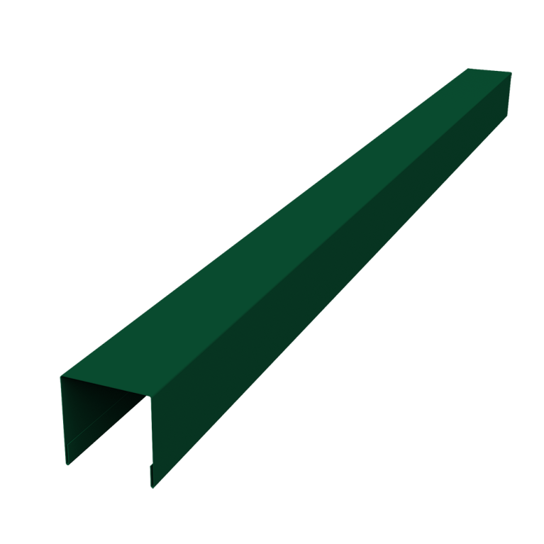 Планка вертикальная лицевая для забора жалюзи Palermo 0,45 PE-Double RAL 6005 зеленый мох (2м)