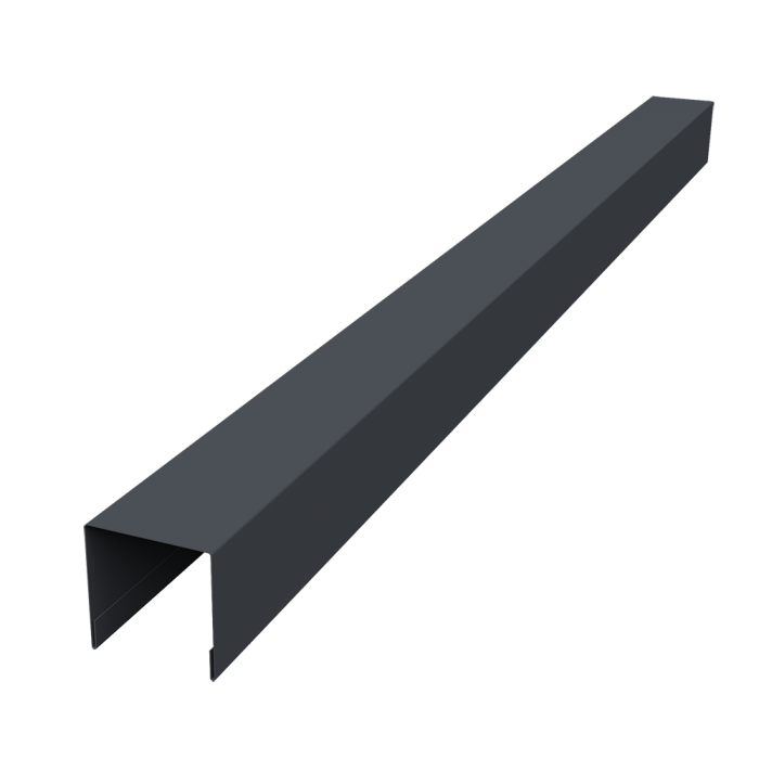 Планка вертикальная лицевая для забора жалюзи Palermo 0,45 PE-Double RAL 7024 мокрый асфальт (3м)