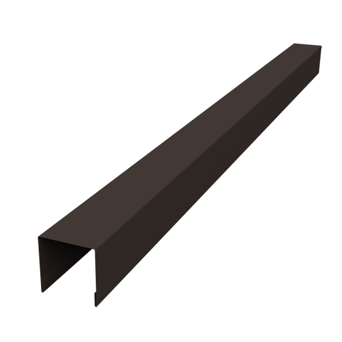 Планка вертикальная лицевая для забора жалюзи Palermo 0,45 PE-Double RR 32 темно-коричневый (3м)