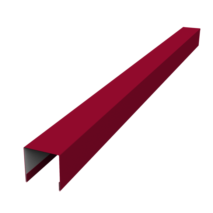Планка вертикальная лицевая для забора жалюзи Palermo 0,45 PE RAL 3003 рубиново-красный (1,8м)