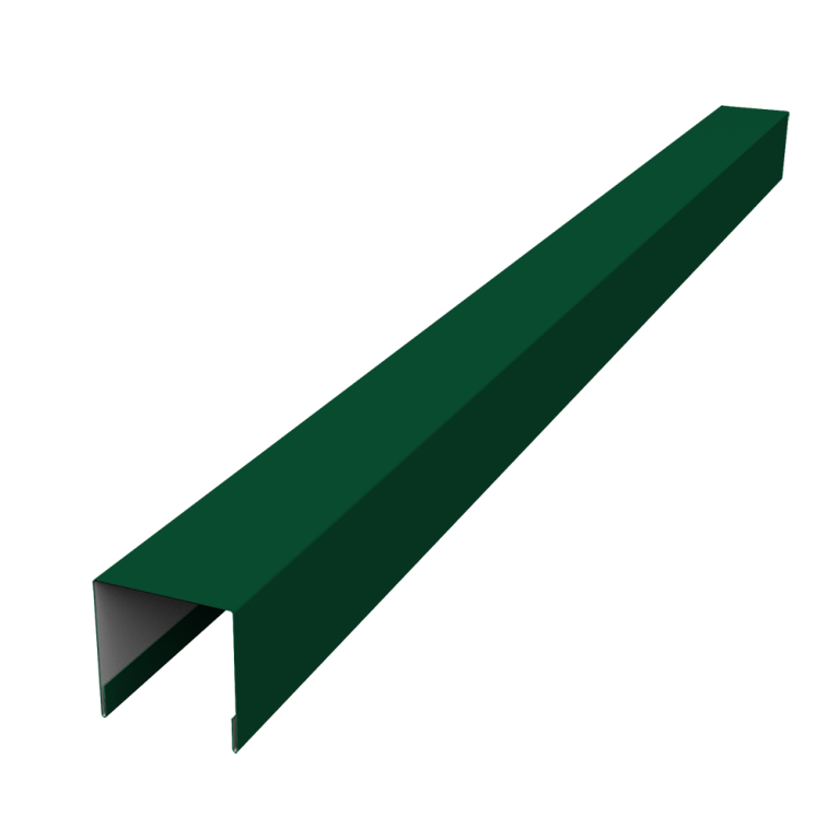 Планка вертикальная лицевая для забора жалюзи Palermo 0,45 PE RAL 6005 зеленый мох (3м)