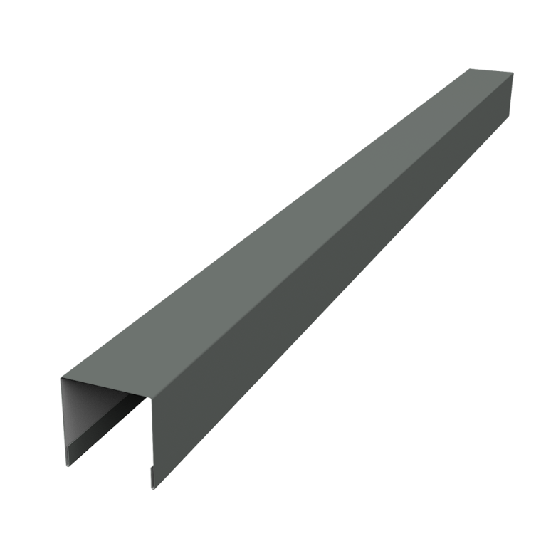 Планка вертикальная лицевая для забора жалюзи Palermo 0,45 PE RAL 7005 мышино-серый (2,5м)