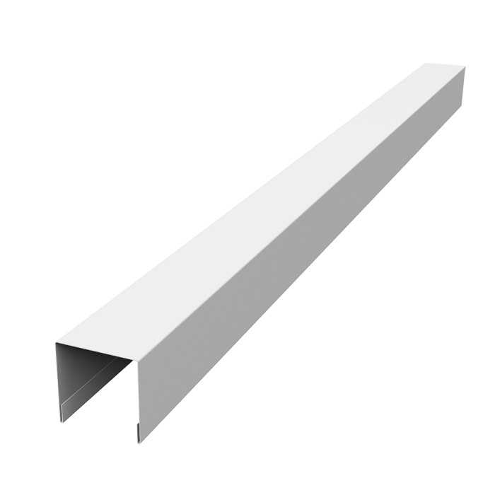 Планка вертикальная лицевая для забора жалюзи Palermo 0,45 PE RAL 9003 сигнальный белый (3м)