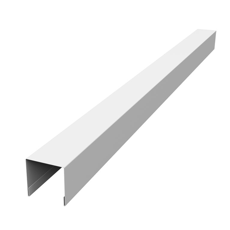 Планка вертикальная лицевая для забора жалюзи Palermo 0,45 PE RAL 9003 сигнальный белый (3м)