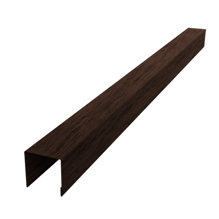 Планка вертикальная лицевая для забора жалюзи Palermo 0,45 Print-double Elite Antique Wood (2м)