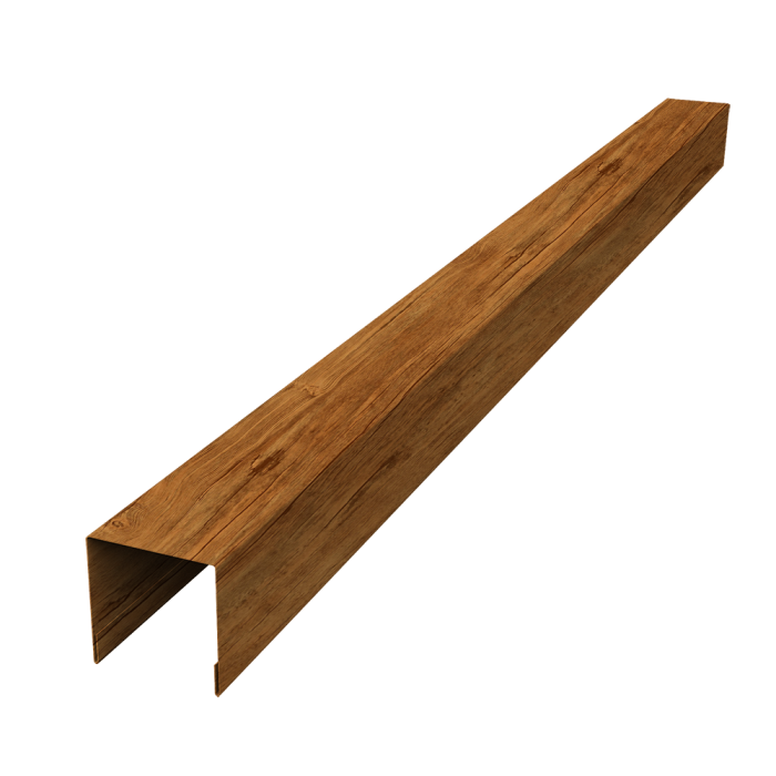 Планка вертикальная лицевая для забора жалюзи Palermo 0,45 Print-double Elite Golden Wood (3м)