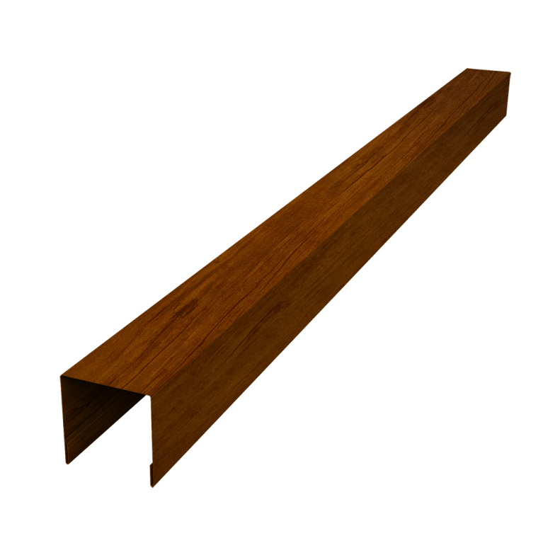 Планка вертикальная лицевая для забора жалюзи Palermo 0,45 Print-double Premium Golden Wood Intense F (2,5м)