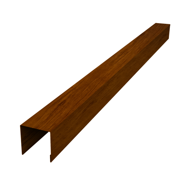 Планка вертикальная лицевая для забора жалюзи Palermo 0,45 Print-double Premium Golden Wood Intense F (3м)