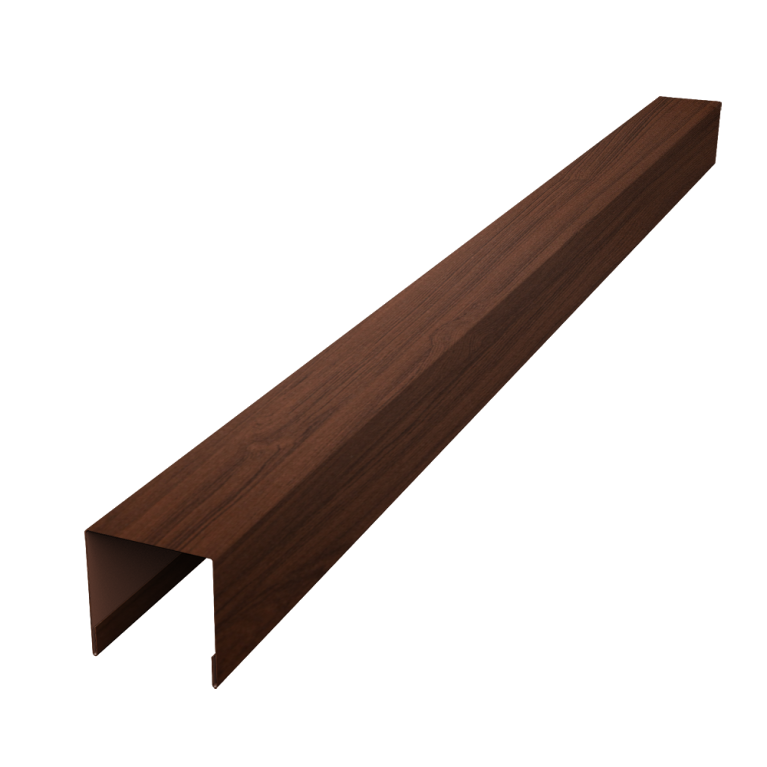 Планка вертикальная лицевая для забора жалюзи Palermo 0,45 Print Elite Choco Wood TwinColor (2,5м)