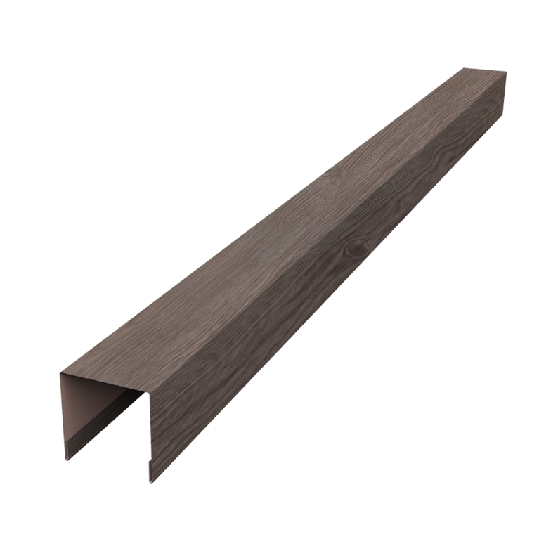 Планка вертикальная лицевая для забора жалюзи Palermo 0,45 Print Elite White Wood TwinColor (2,5м)