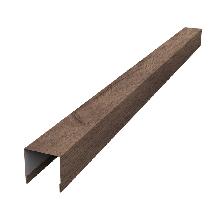 Планка вертикальная лицевая для забора жалюзи Palermo 0,45 Print Premium Almond Wood Fresh (2,5м)