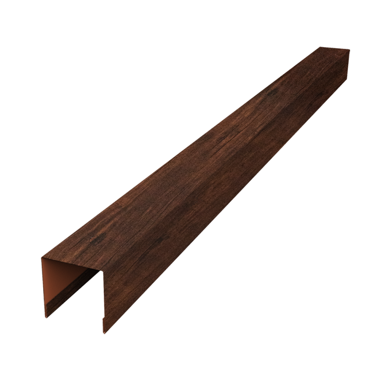 Планка вертикальная лицевая для забора жалюзи Palermo 0,45 Print Premium Cherry Wood Dark FTC (3м)