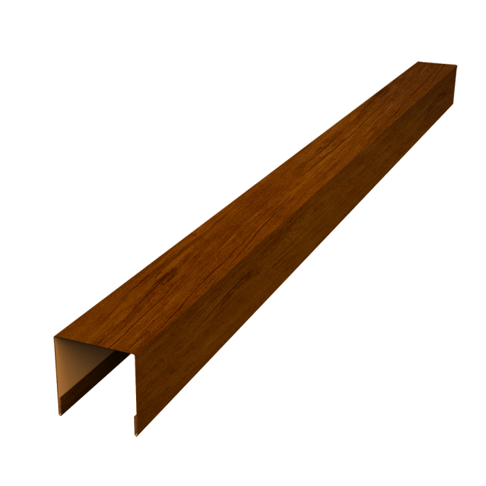 Планка вертикальная лицевая для забора жалюзи Palermo 0,45 Print Premium Golden Wood Intense FTC (2,5м)