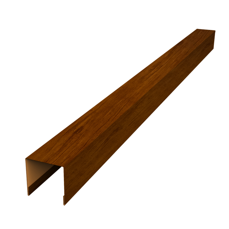 Планка вертикальная лицевая для забора жалюзи Palermo 0,45 Print Premium Golden Wood Intense FTC (2,5м)