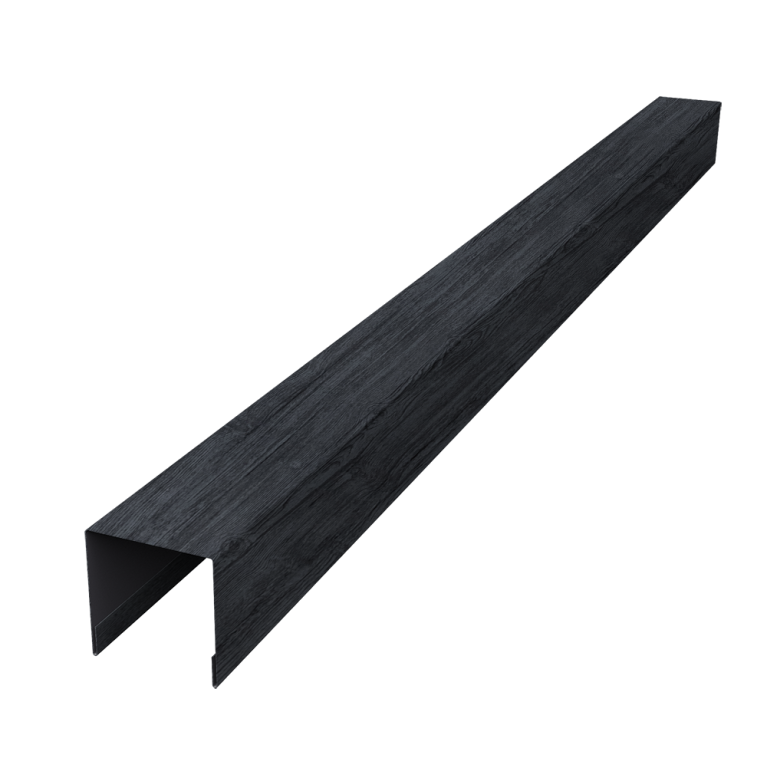 Планка вертикальная лицевая для забора жалюзи Palermo 0,45 Print Premium Grey Wood TwinColor (1,8м)