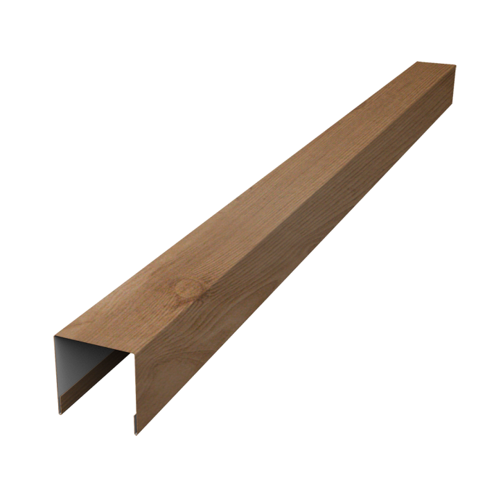 Планка вертикальная лицевая для забора жалюзи Palermo 0,45 Print Premium Pine Wood Fresh (3м)