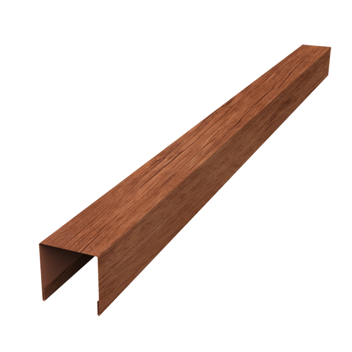 Планка вертикальная лицевая для забора жалюзи Palermo 0,45 Print Premium Rowan Wood Intense FTC (3м)