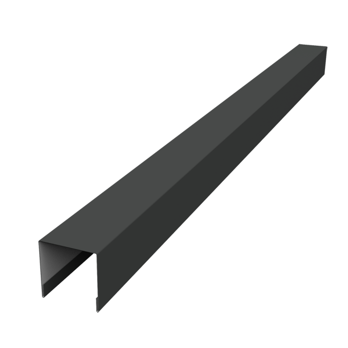 Планка вертикальная лицевая для забора жалюзи Palermo 0,5 Drap RAL 7016 антрацитово-серый (2,5м)