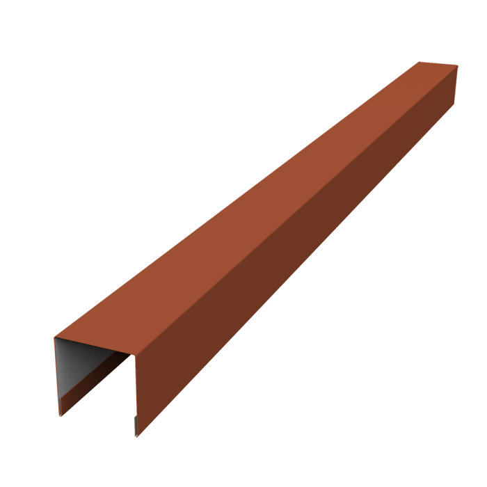 Планка вертикальная лицевая для забора жалюзи Palermo 0,5 PurLite Matt RAL 8004 терракота (3м)