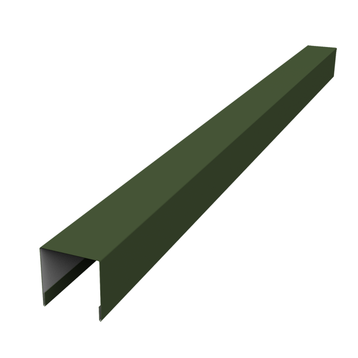 Планка вертикальная лицевая для забора жалюзи Palermo 0,5 Satin Matt TX RAL 6020 хромовая зелень (2,5м)