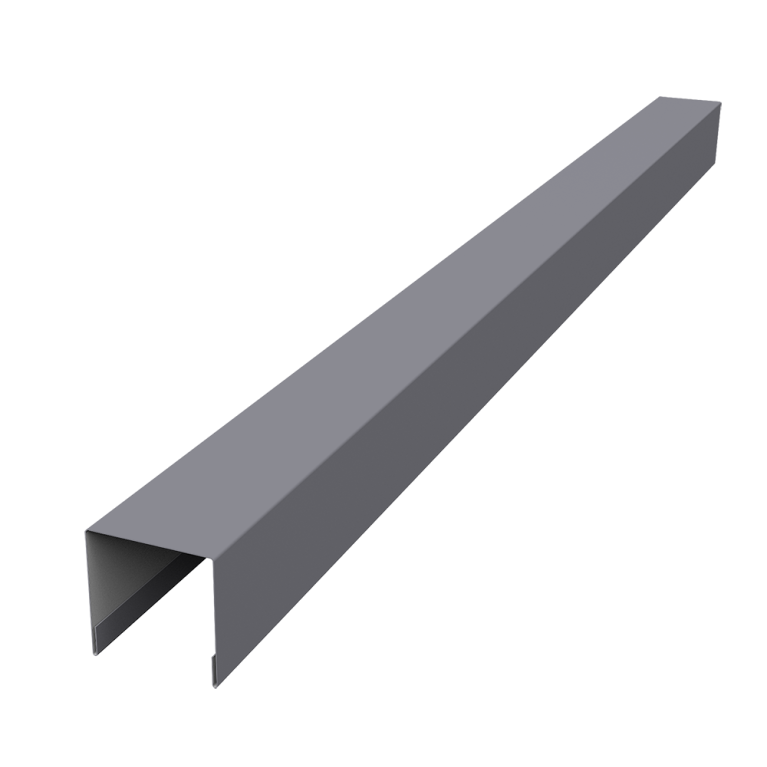 Планка вертикальная лицевая для забора жалюзи Palermo 0,5 Satin RAL 7004 сигнальный серый (3м)