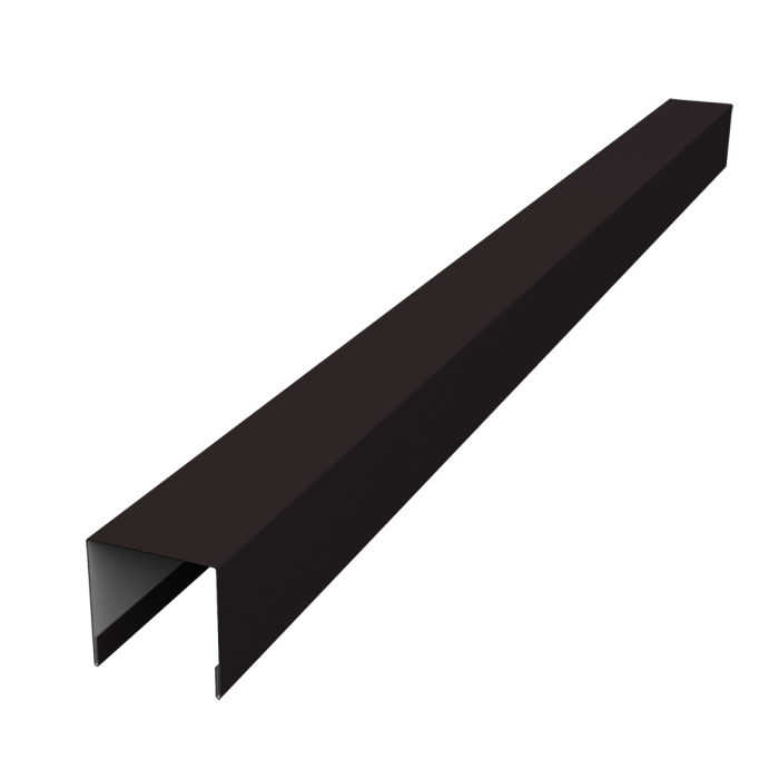 Планка вертикальная лицевая для забора жалюзи Palermo 0,5 Satin RAL 9005 черный (3м)