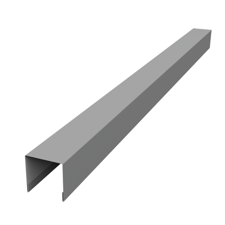 Планка вертикальная лицевая для забора жалюзи Palermo 0,5 Satin RAL 9006 бело-алюминиевый (2м)