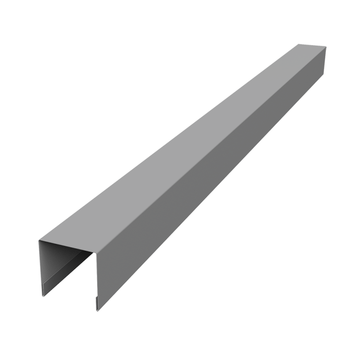 Планка вертикальная лицевая для забора жалюзи Palermo 0,5 Satin RAL 9006 бело-алюминиевый (2,5м)