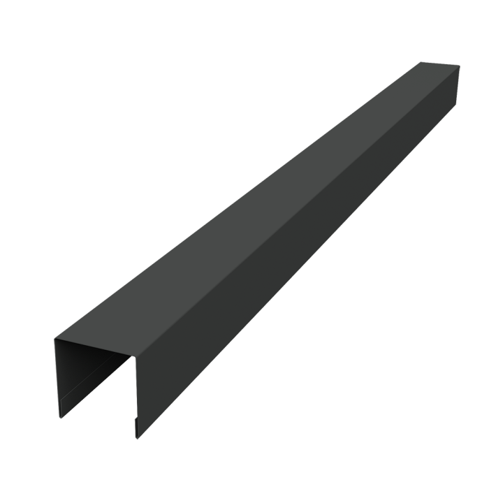 Планка вертикальная лицевая для забора жалюзи Palermo 0,5 Velur X RAL 7016 антрацитово-серый (3м)