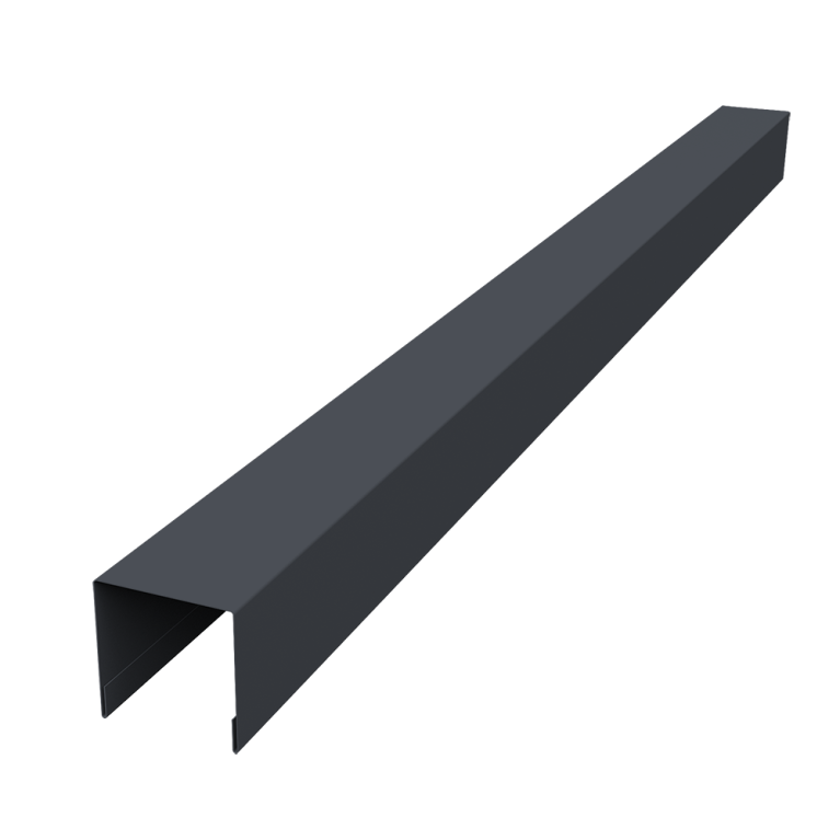 Планка вертикальная лицевая для забора жалюзи Palermo 0,5 Velur X RAL 7024 мокрый асфальт (1,8м)