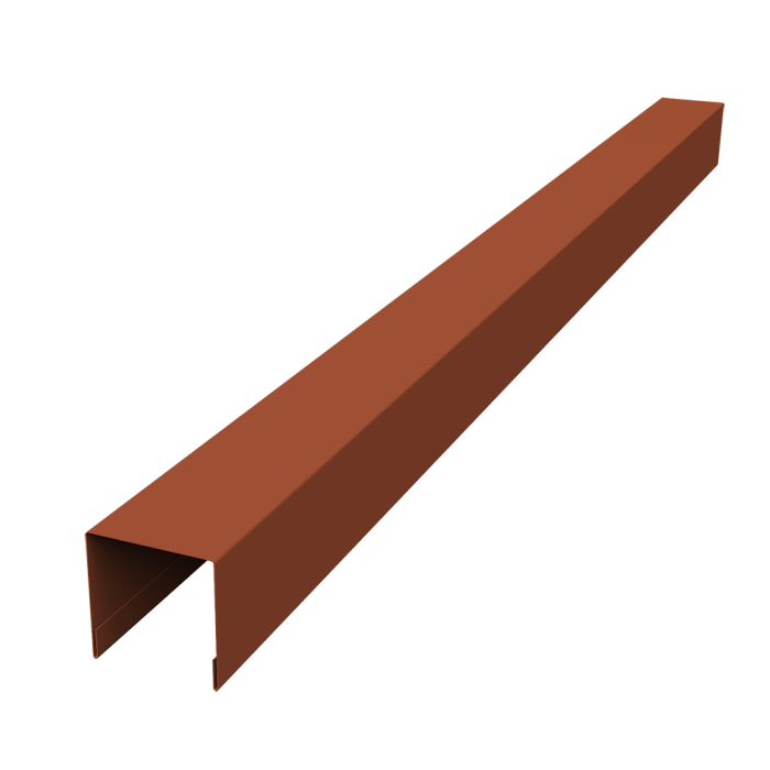 Планка вертикальная лицевая для забора жалюзи Palermo 0,5 Velur X RAL 8004 терракота (3м)