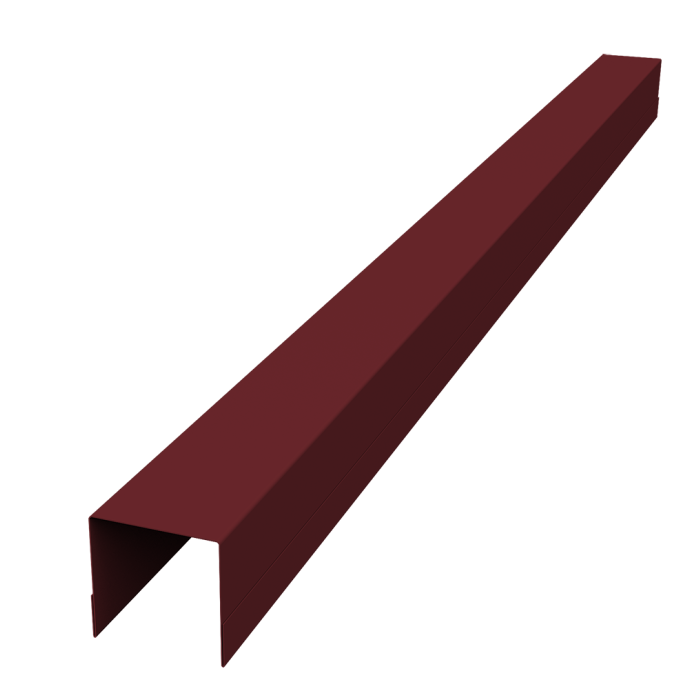Планка вертикальная обратная для забора жалюзи Palermo 0,45 PE-Double RAL 3005 красное вино (1,8м)
