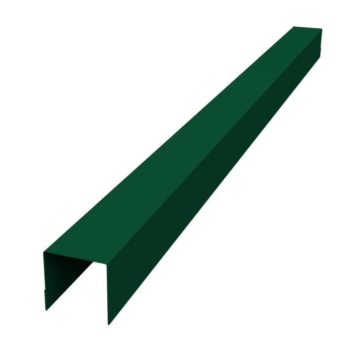 Планка вертикальная обратная для забора жалюзи Palermo 0,45 PE-Double RAL 6005 зеленый мох (2м)