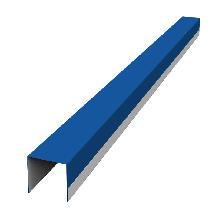 Планка вертикальная обратная для забора жалюзи Palermo 0,45 PE RAL 5005 сигнальный синий (3м)