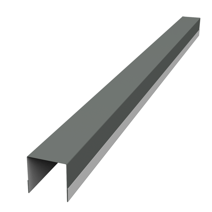 Планка вертикальная обратная для забора жалюзи Palermo 0,45 PE RAL 7005 мышино-серый (1,8м)