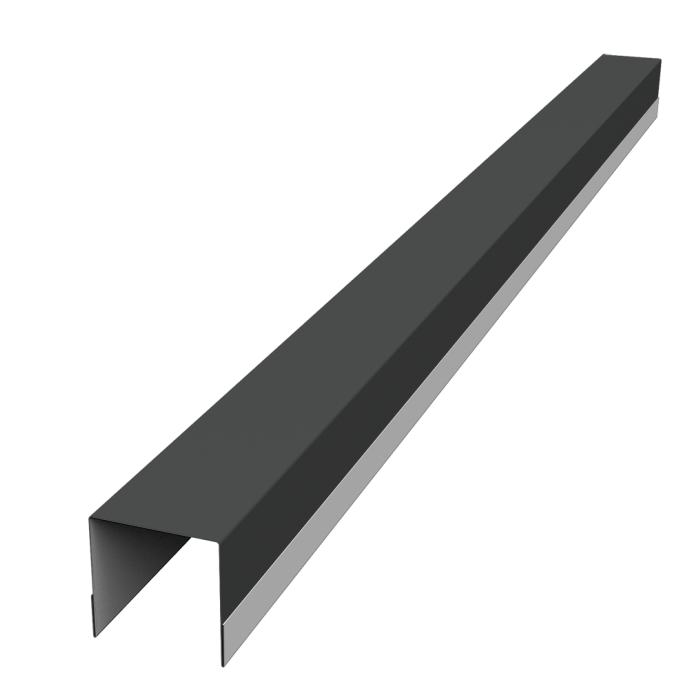 Планка вертикальная обратная для забора жалюзи Palermo 0,45 PE RAL 7016 антрацитово-серый (2м)